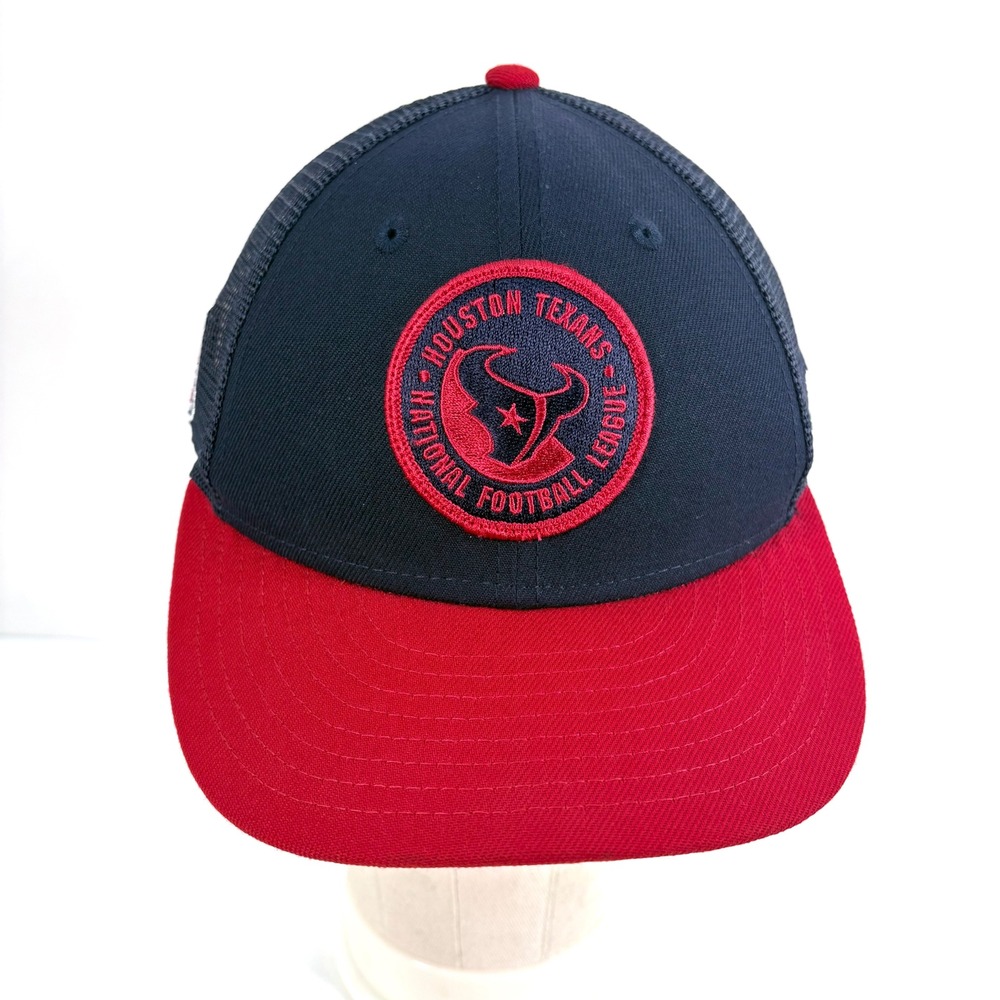 New Era Houston Texans Hat Navy Red Snapback 9FIFTY Mesh Trucker Cap